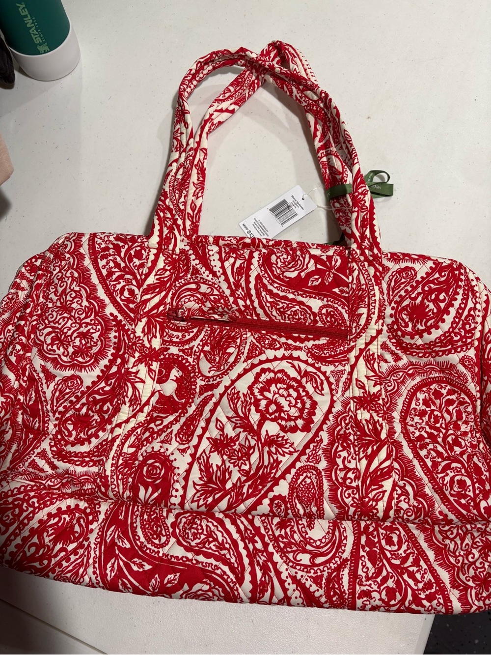 Vera Bradley Red and white Paisley Tote Bag